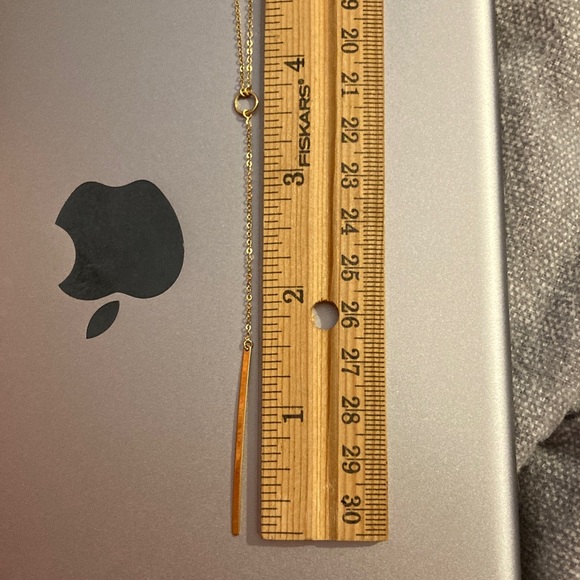 14k solid yellow gold Y necklace 18” -20” adjustable - Picture 8 of 10